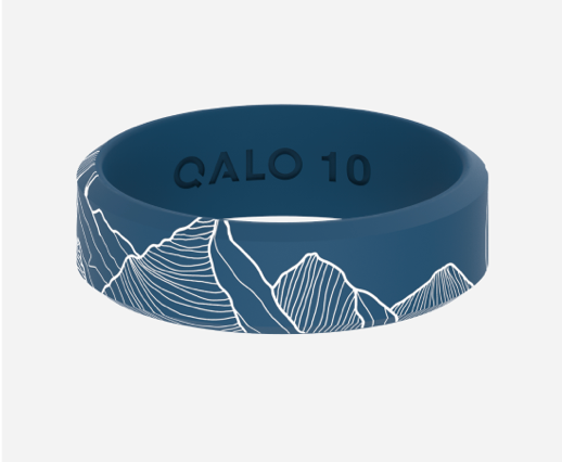 Standard Unisex Pela White Mountains Stormy Blue Modern Ring