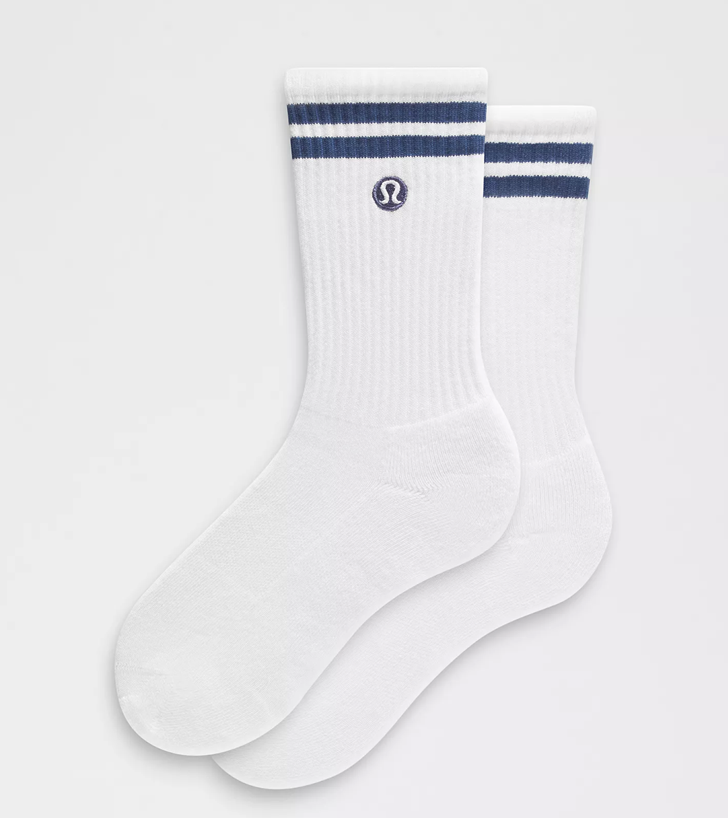 Unisex Daily Essential Crew Socks *Stripe