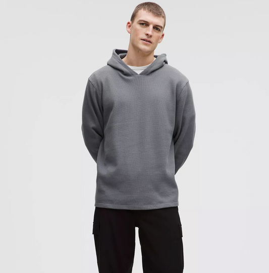 Cotton-Blend Waffle Knit Hoodie