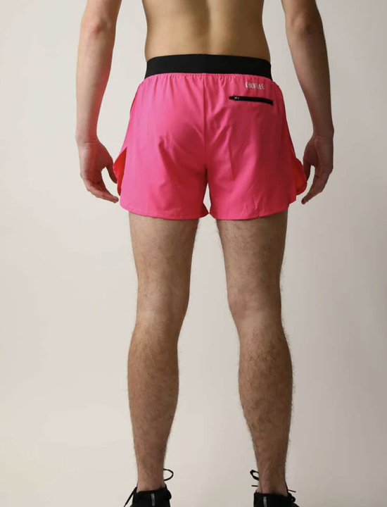 Men's Neon Pink 4'' Half Split Shorts