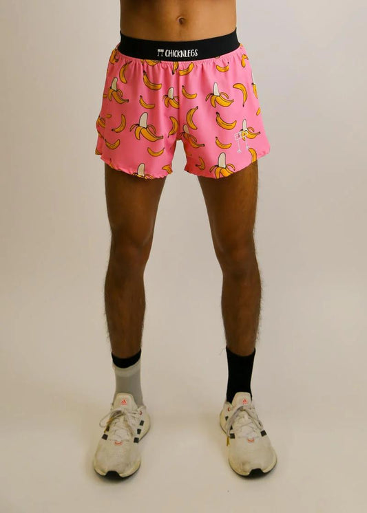 Men's Pink Bananas 4'' Half Split Shorts