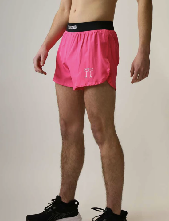 Men's Neon Pink 4'' Half Split Shorts