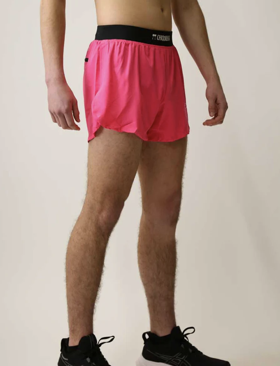 Men's Neon Pink 4'' Half Split Shorts