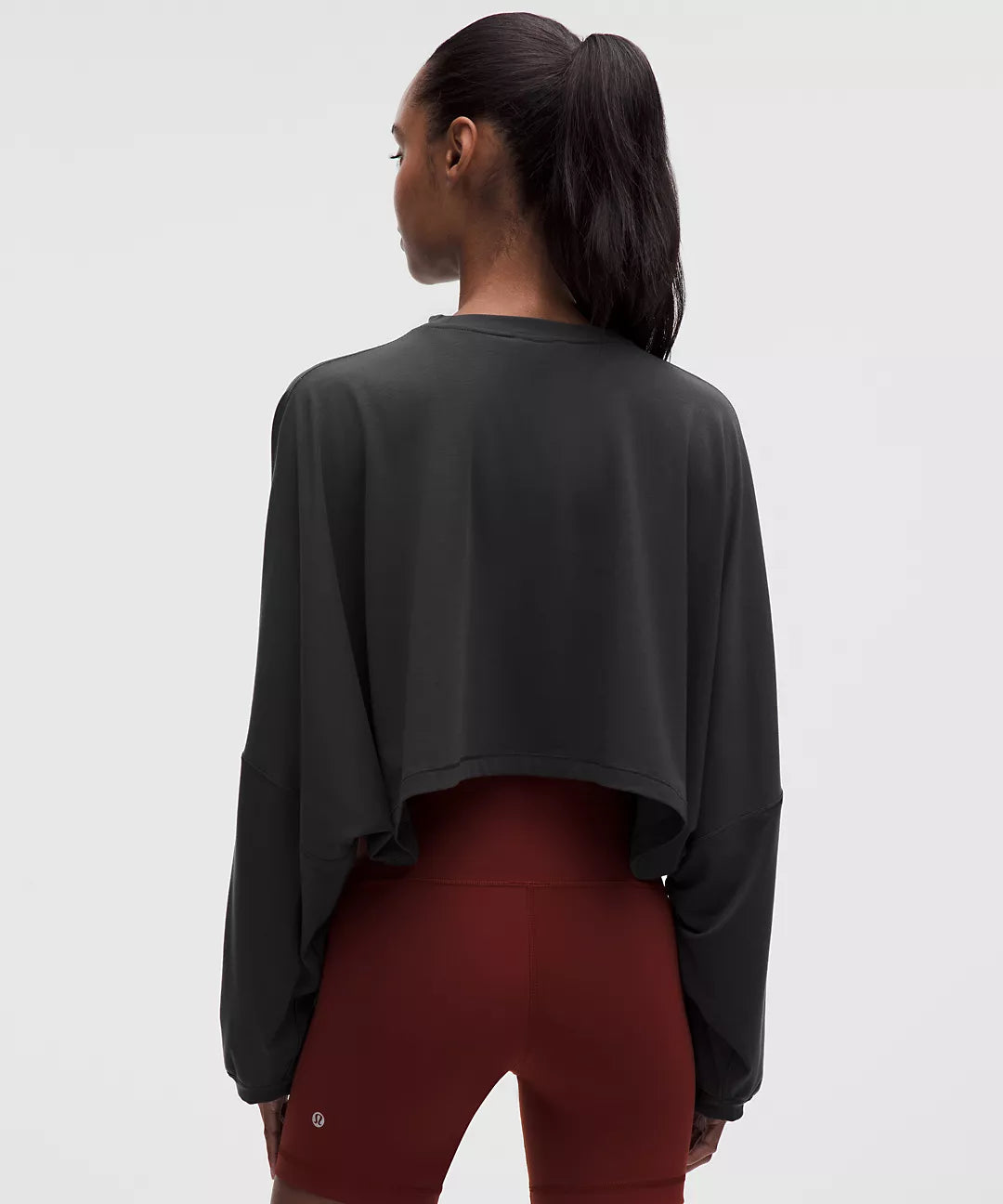 EasySet Relaxed Fit Cropped Lone-Sleeve Shirt *Wordmark