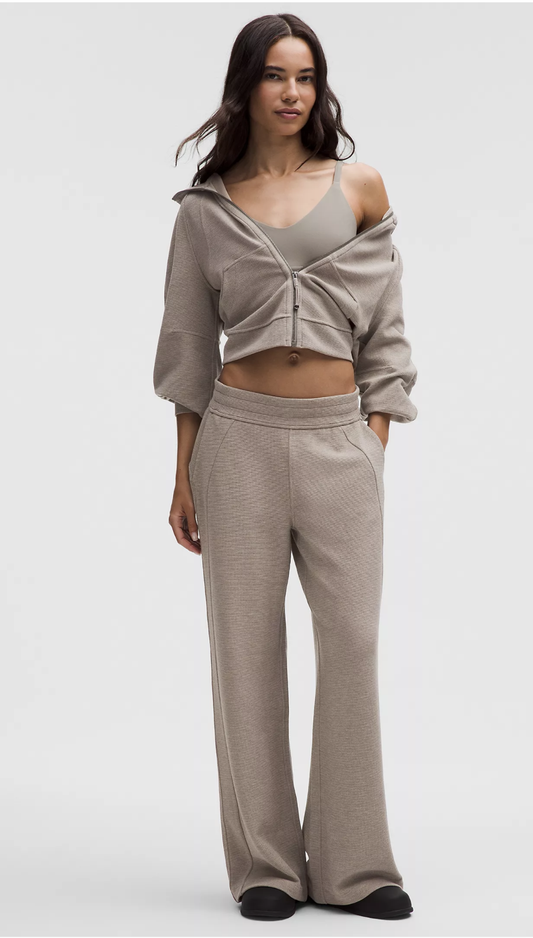 Scuba Mid-Rise Wide-Leg Pant *Waffle