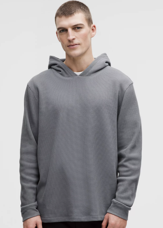 Cotton-Blend Waffle Knit Hoodie
