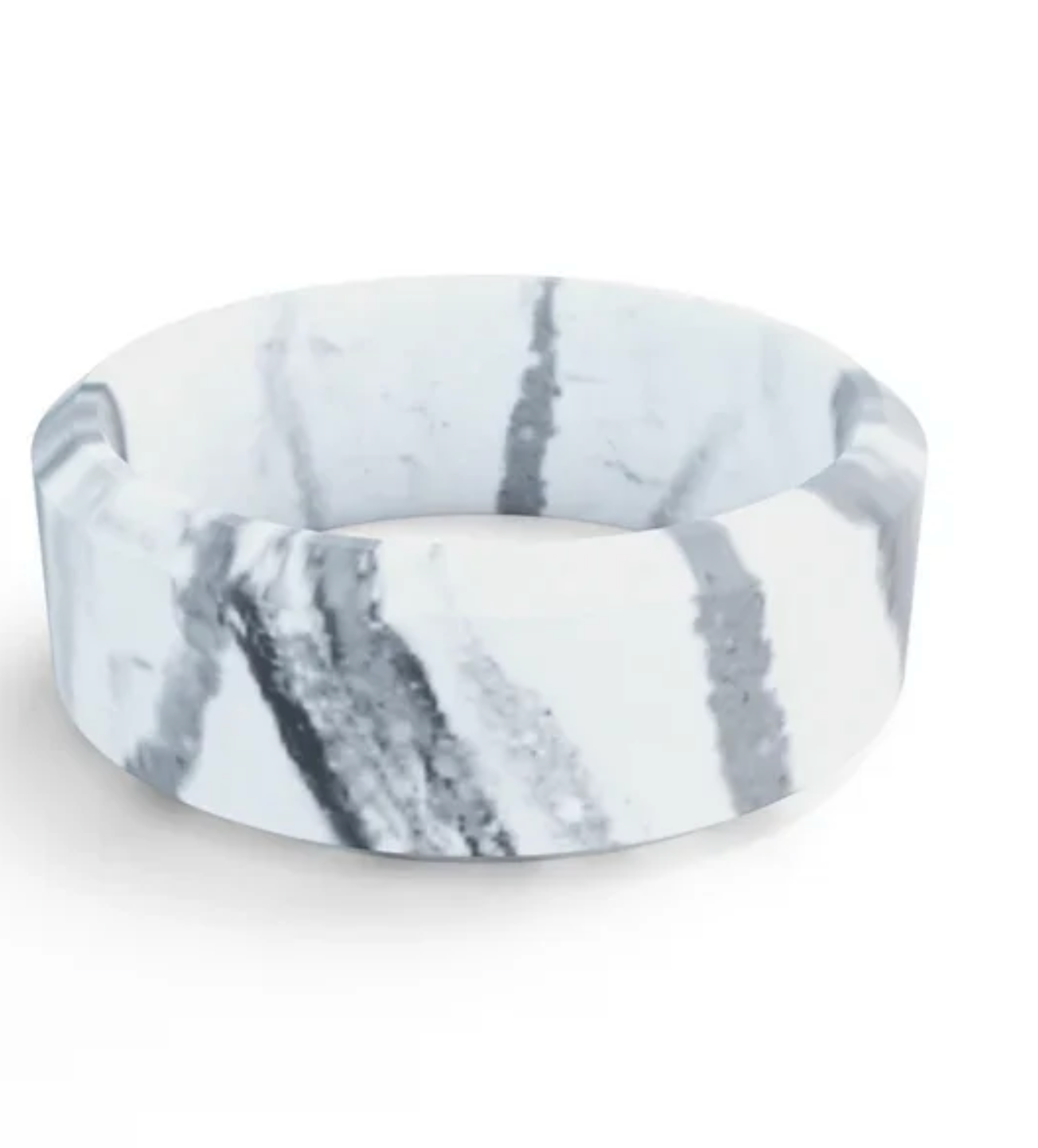 Standard White Marble Modern Silicone Ring