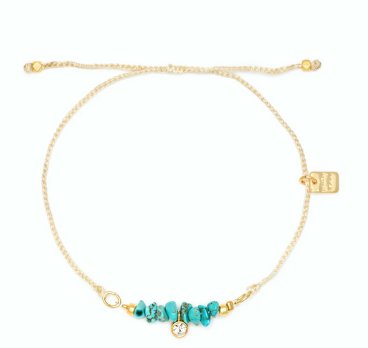 DaintyTurquoise  Beaded Charm Bracelet