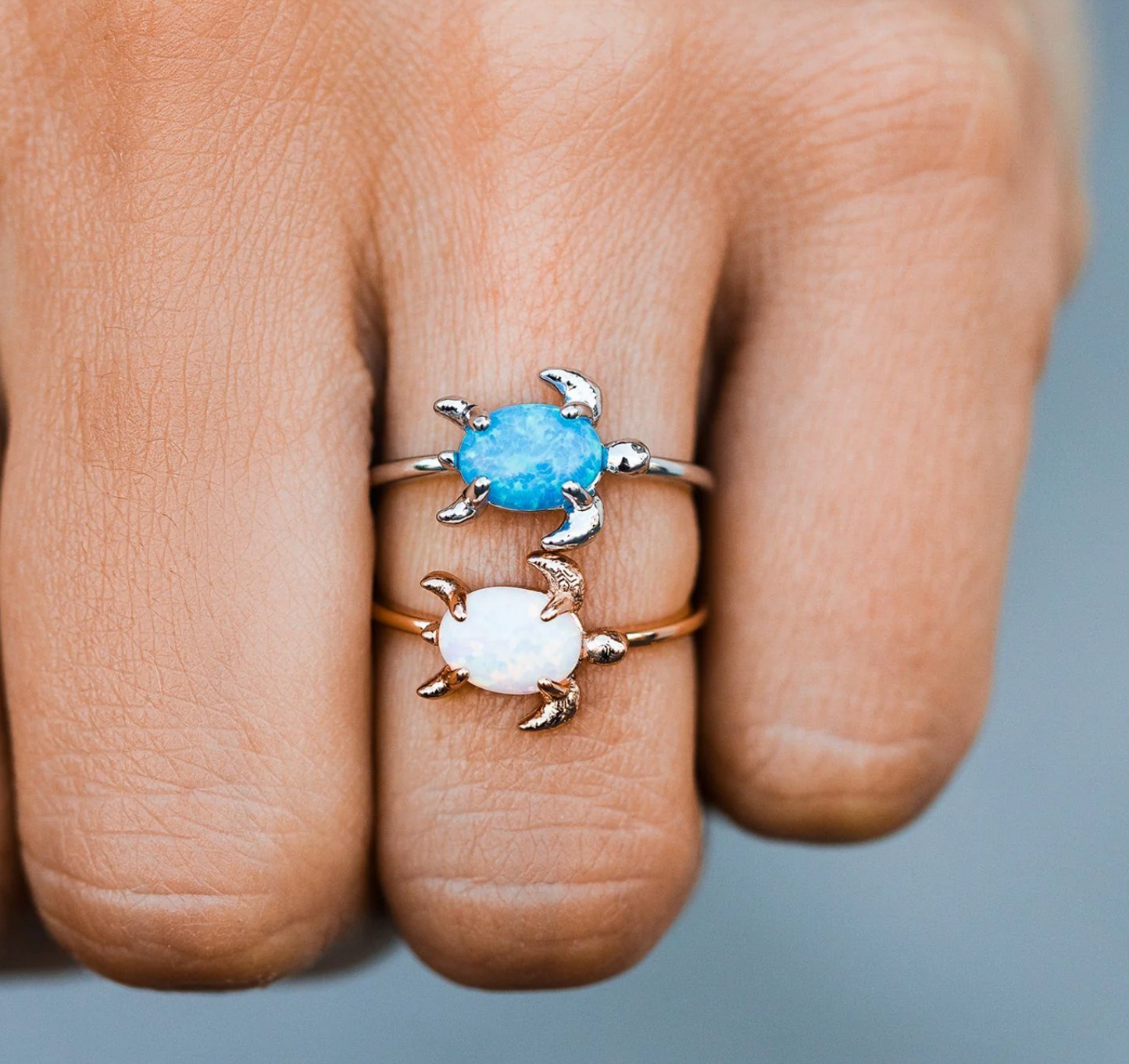 Opal Sea Turtle Ring