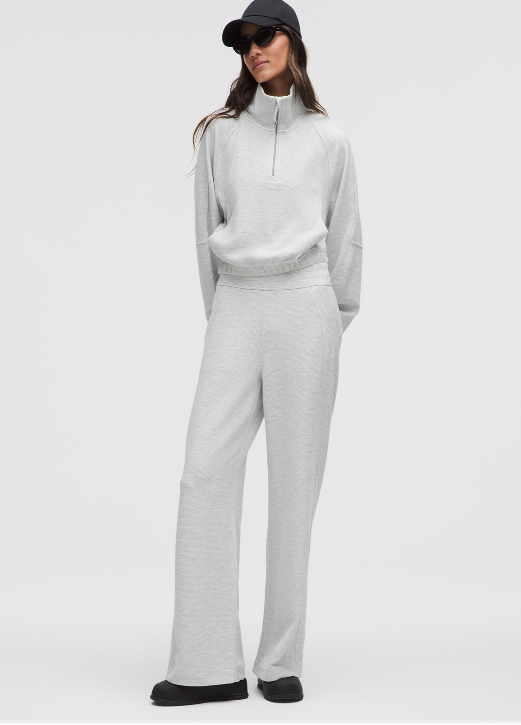 Scuba Mid-Rise Wide-Leg Pant *Waffle