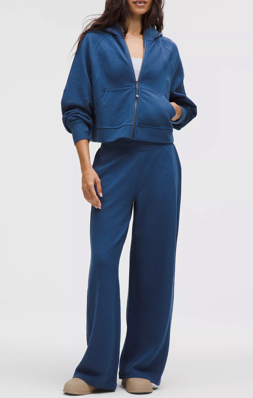 Scuba Mid-Rise Wide-Leg Pant *Waffle