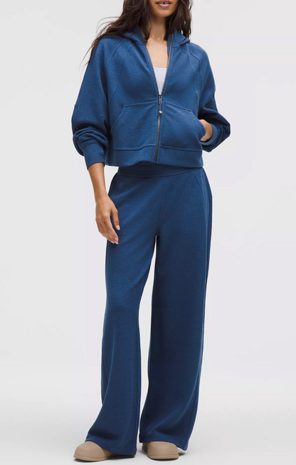 Scuba Mid-Rise Wide-Leg Pant *Waffle
