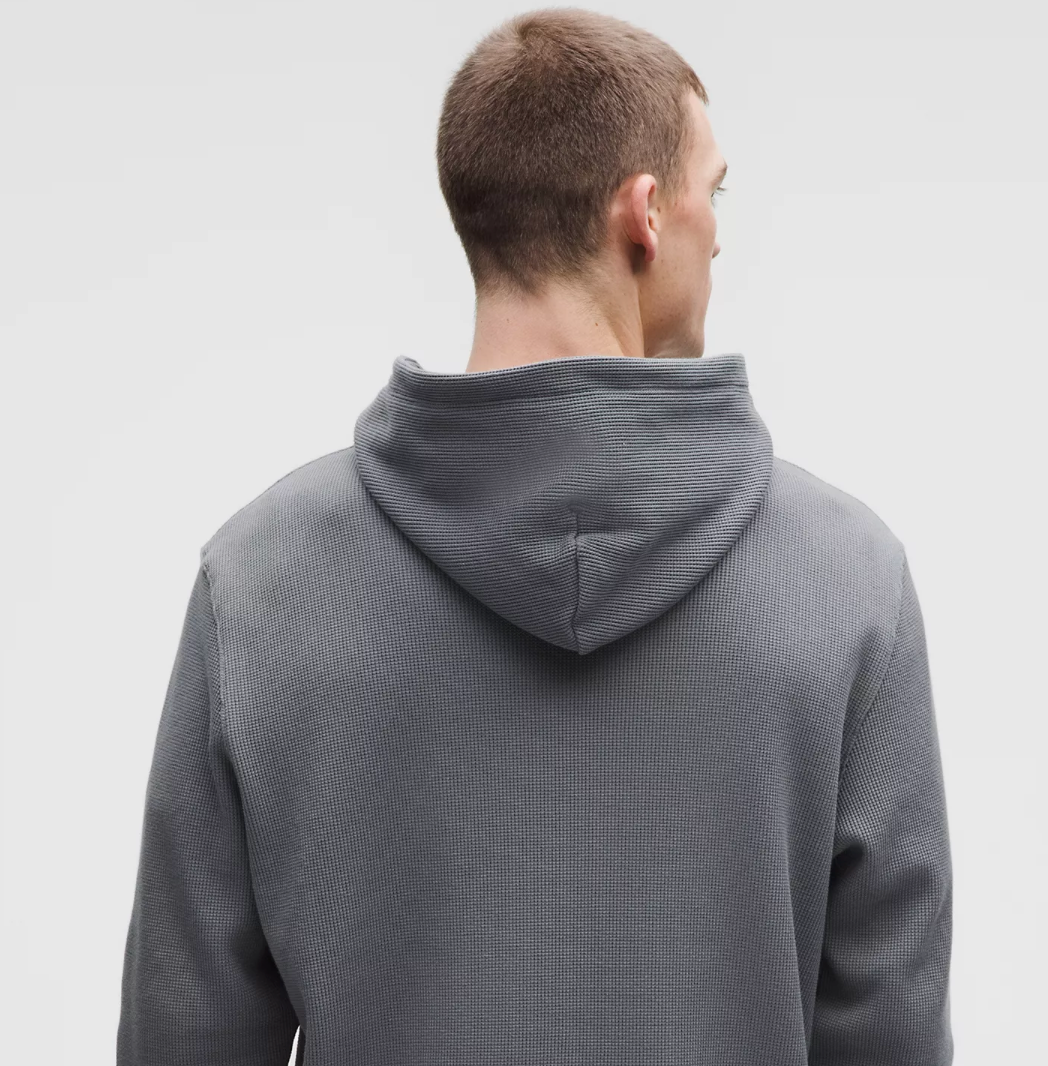 Cotton-Blend Waffle Knit Hoodie
