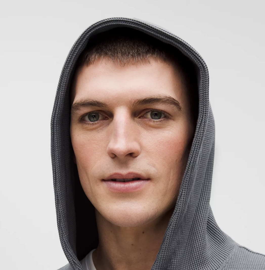 Cotton-Blend Waffle Knit Hoodie