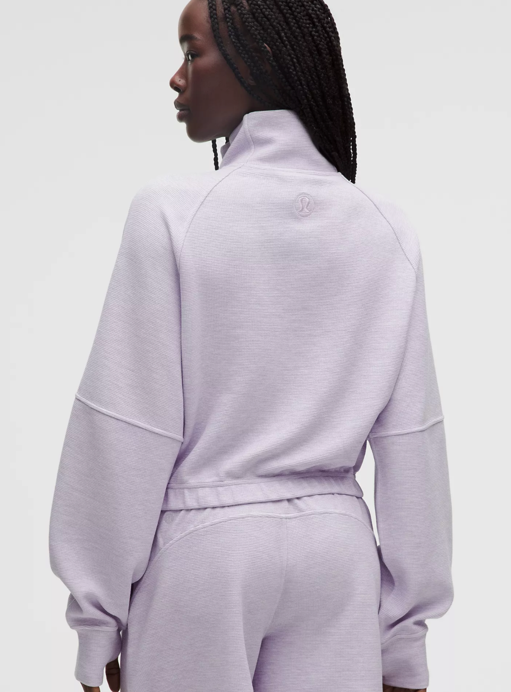 Scuba Cropped 1/2 Zip Funnel Neck *Waffle