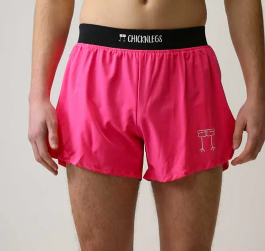 Men's Neon Pink 4'' Half Split Shorts