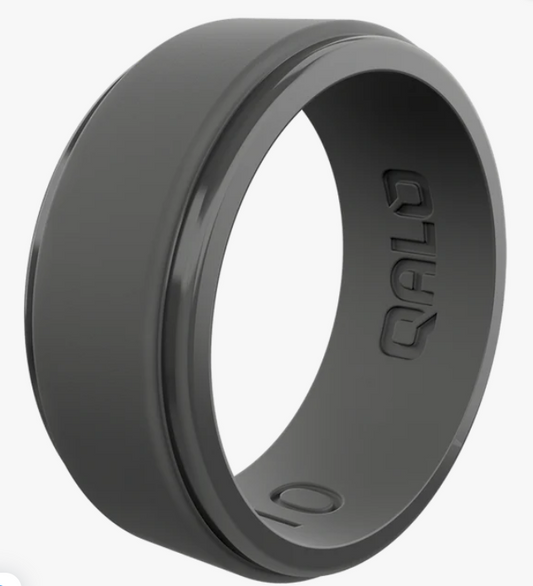 Standard Men's Charcoal Step Edge Polished Silicone Ring